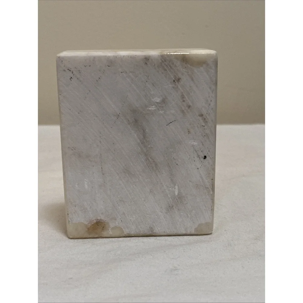 Vintage Marble Round Ball Bookend Handmade in Italy Mid Century Modern